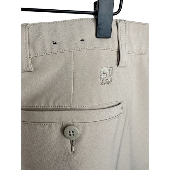 Footjoy Pants Mens 38 x 32 Light Beige Tan Athletic Performance Golf Slacks H - Picture 3 of 6